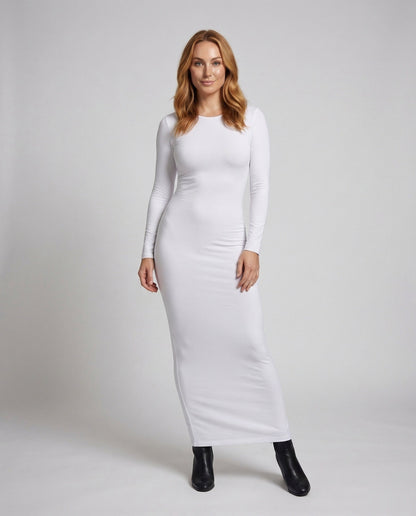 Damen Maxikleid Langarm Rundhalsausschnitt - Norvielle