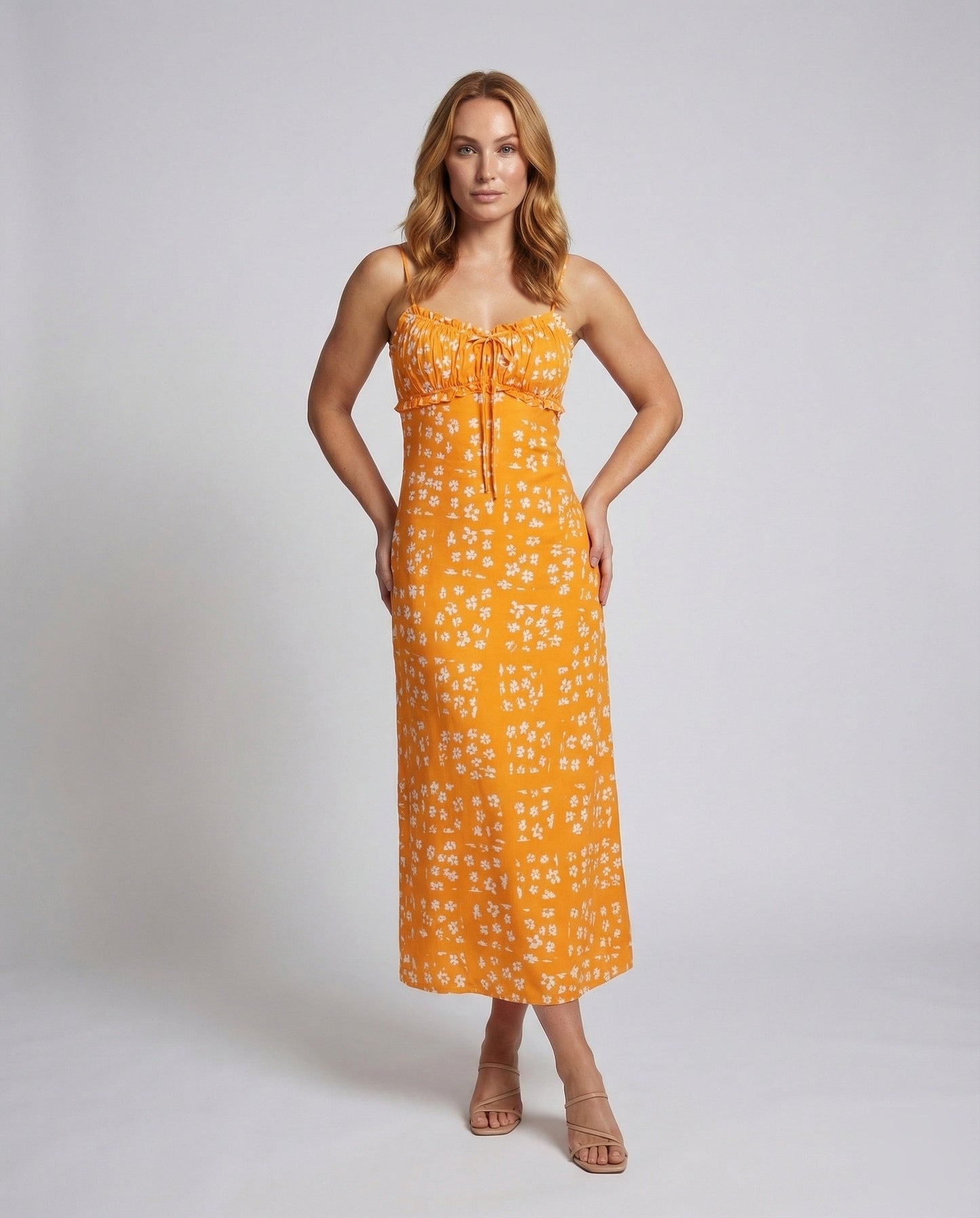 Damen Maxikleid Florales Patchwork Kleid - Norvielle