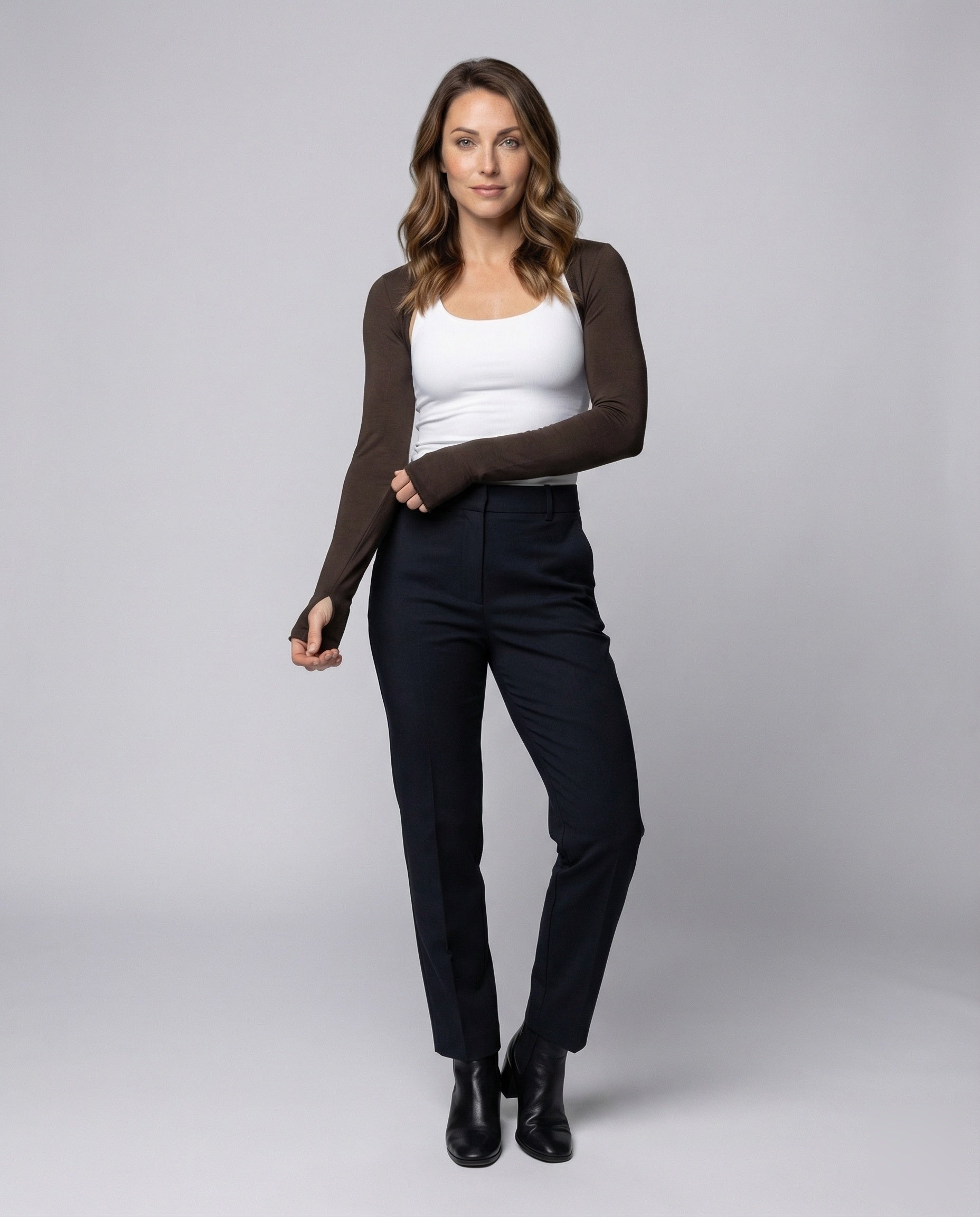 Damen Feinstrick-Bolero Raglan Ärmel Schmal Schwarz - Norvielle
