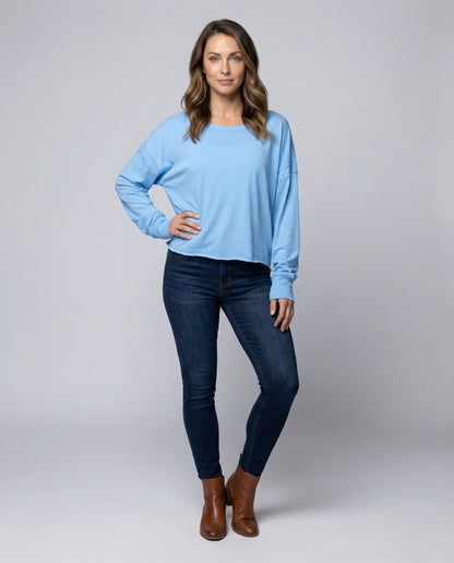 Damen Sweatshirt Überkreuzter Rückenausschnitt - Norvielle