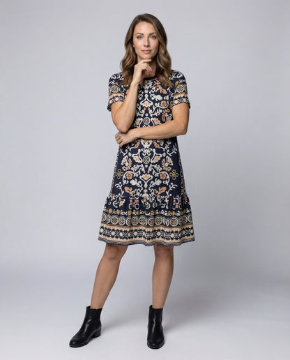 Damen Folklorisches Kurzkleid Volant-Saum - Norvielle