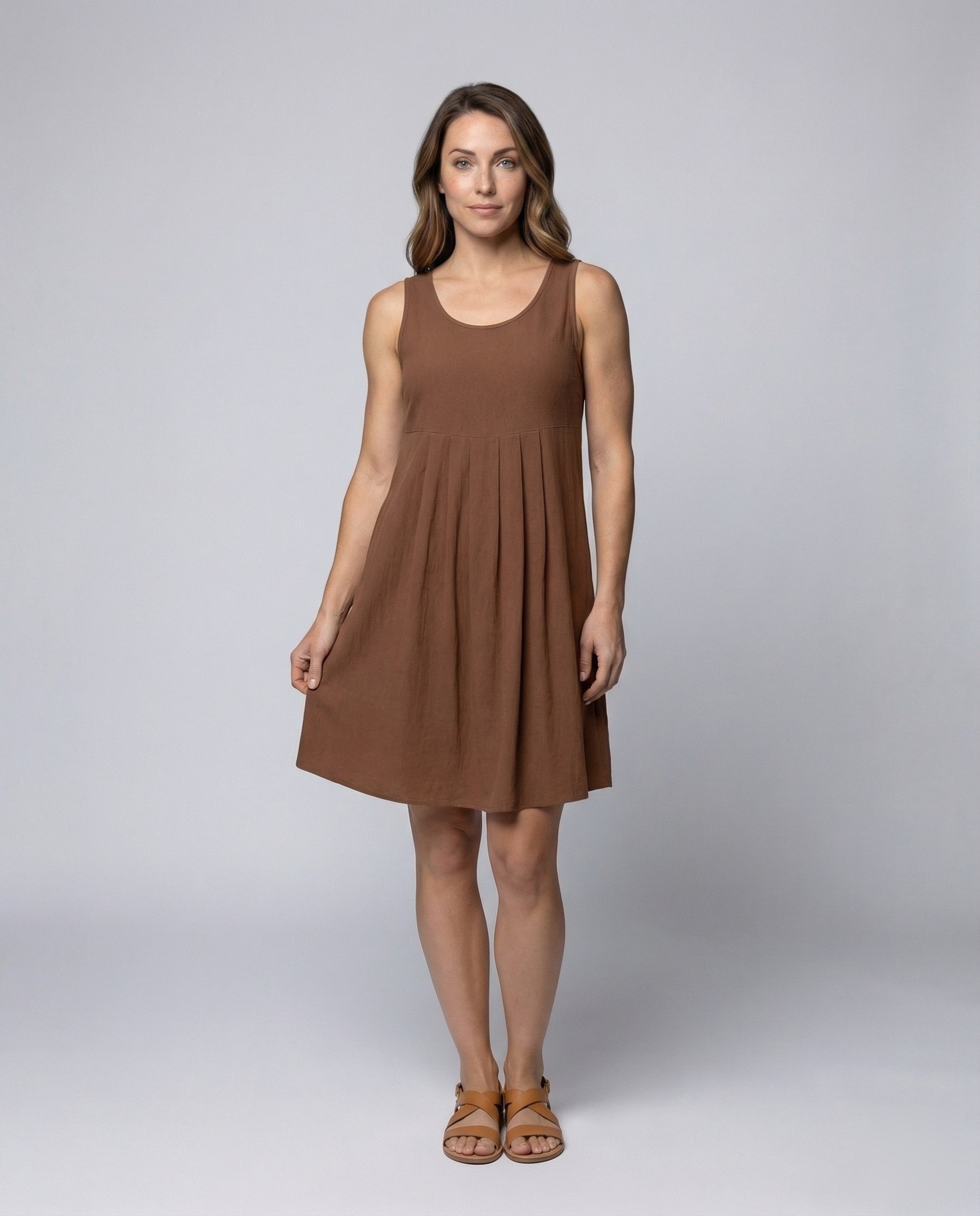 Damen Midikleid mit Empire-Teilungsnaht und Kellerfalten - Norvielle