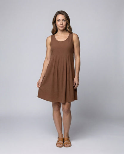 Damen Midikleid mit Empire-Teilungsnaht und Kellerfalten - Norvielle