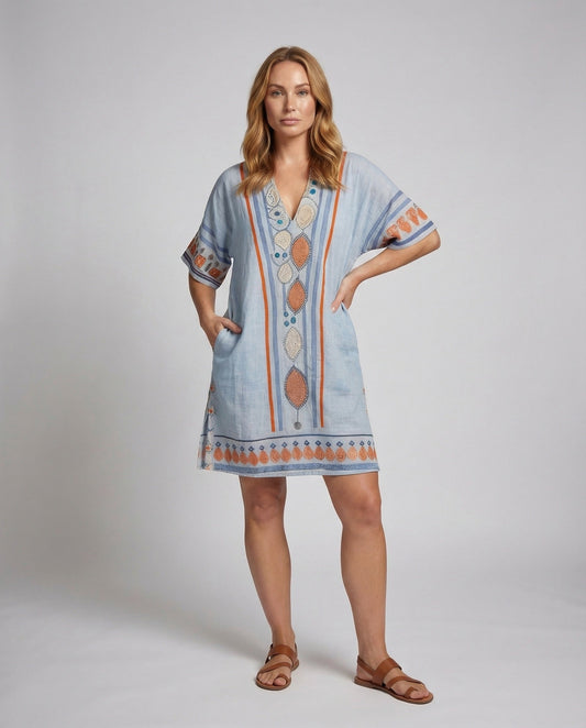 Damen Strandkleid Kimonoärmel Kaftan - Norvielle