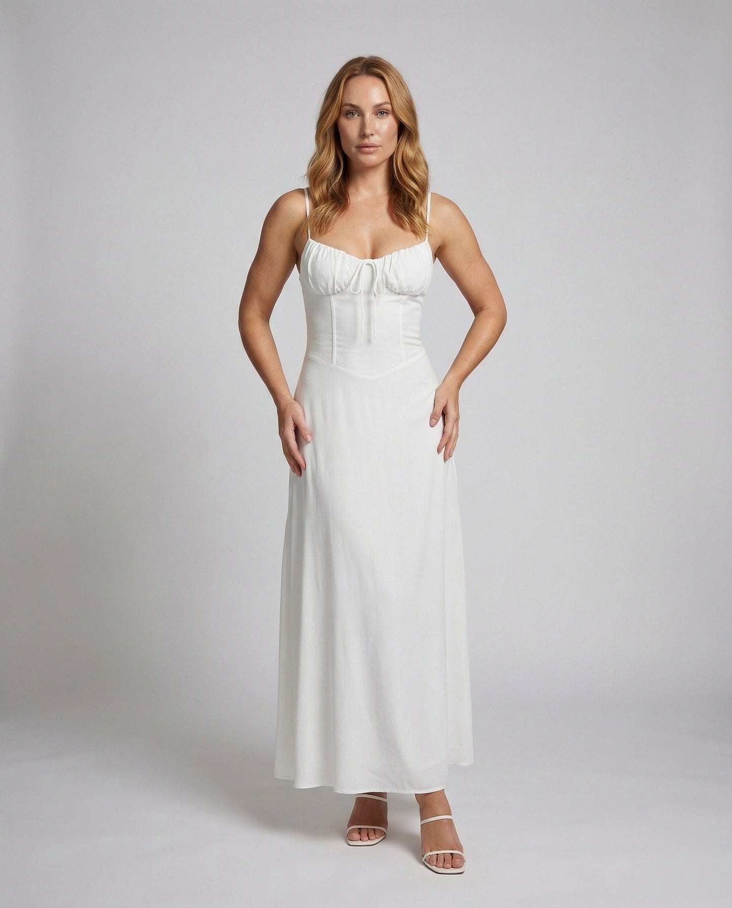 Damen Maxikleid mit Korsett und Satinrock - Norvielle