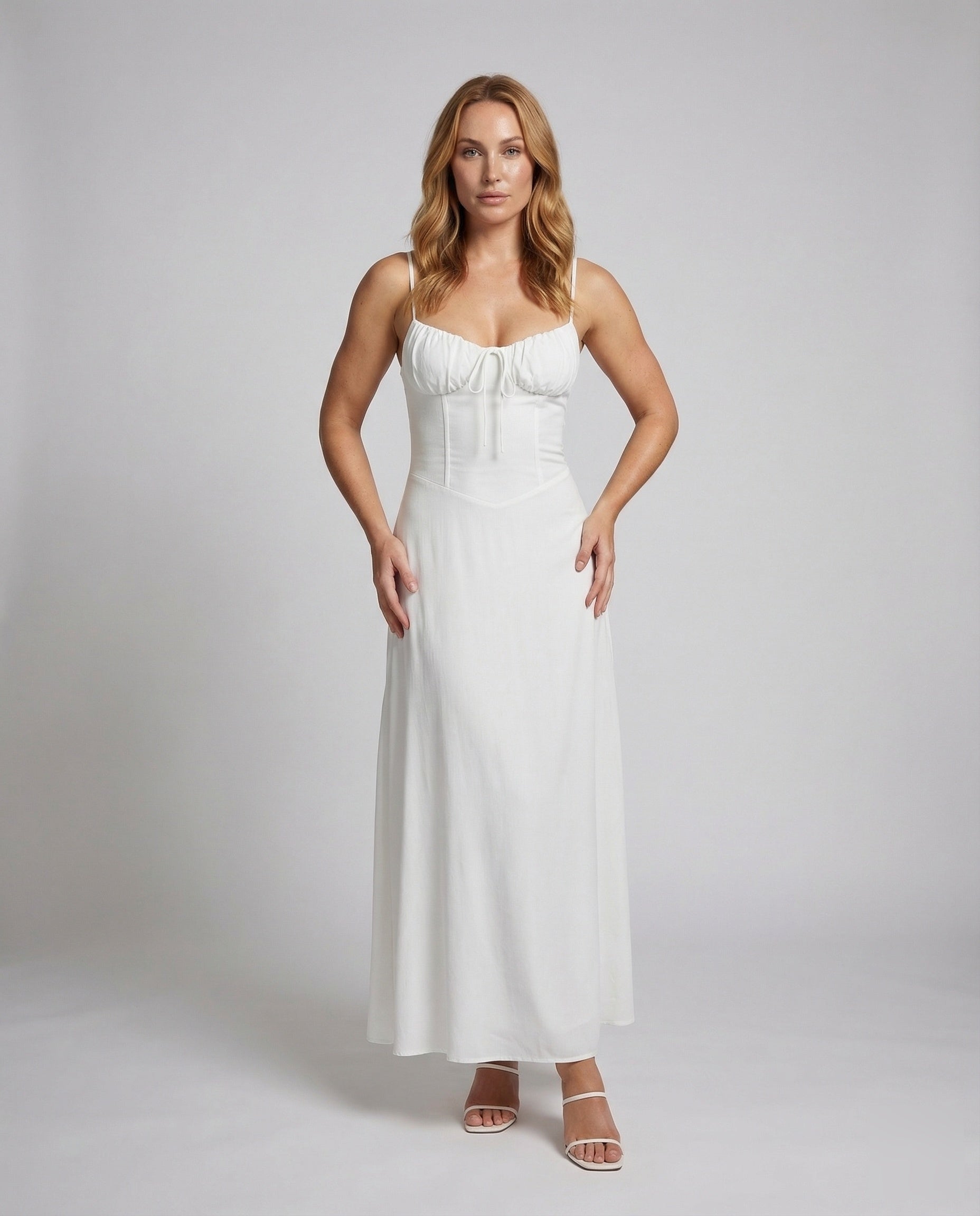 Damen Maxikleid mit Korsett und Satinrock - Norvielle