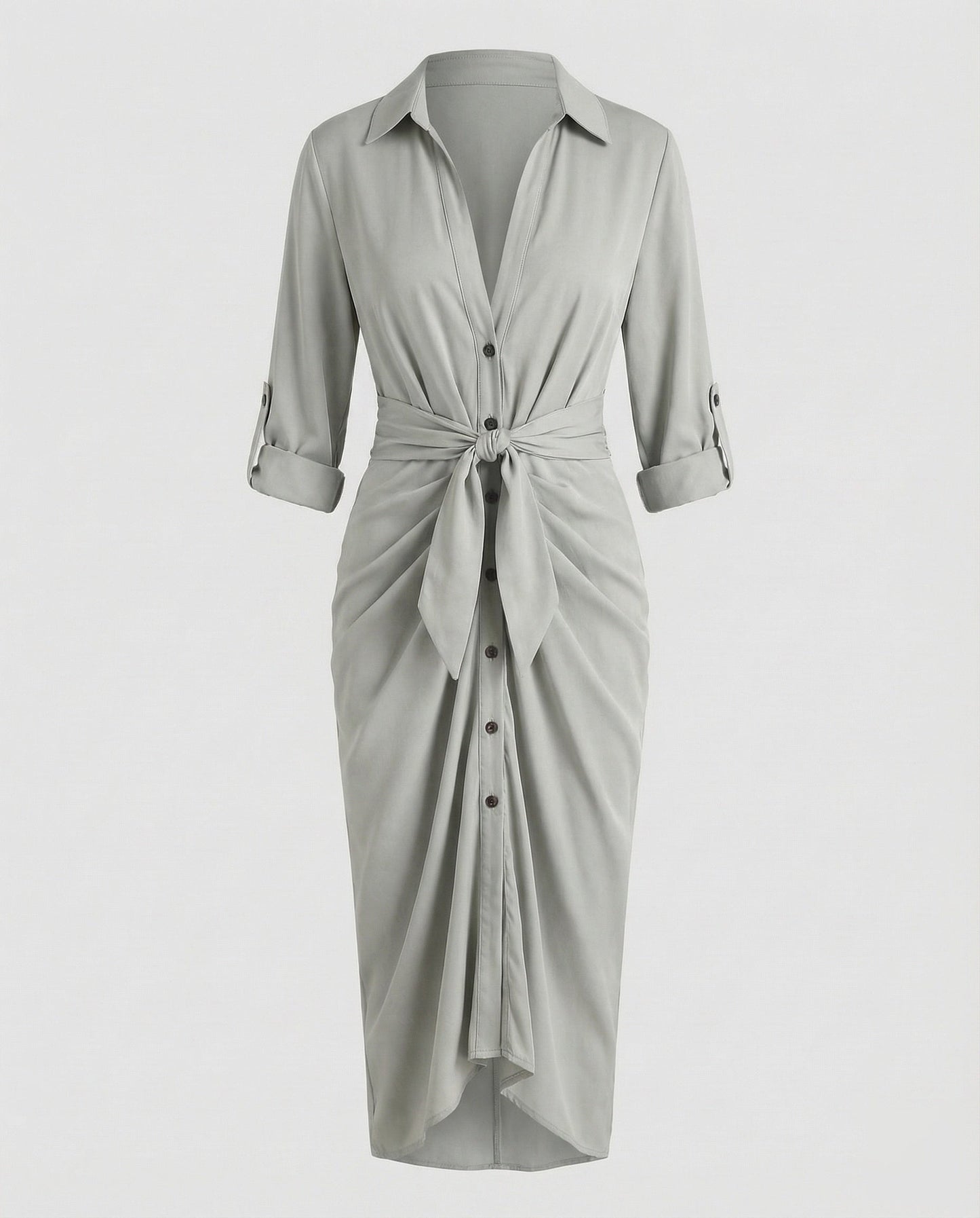 Damen Wickelkleid Mit Bindegürtel
