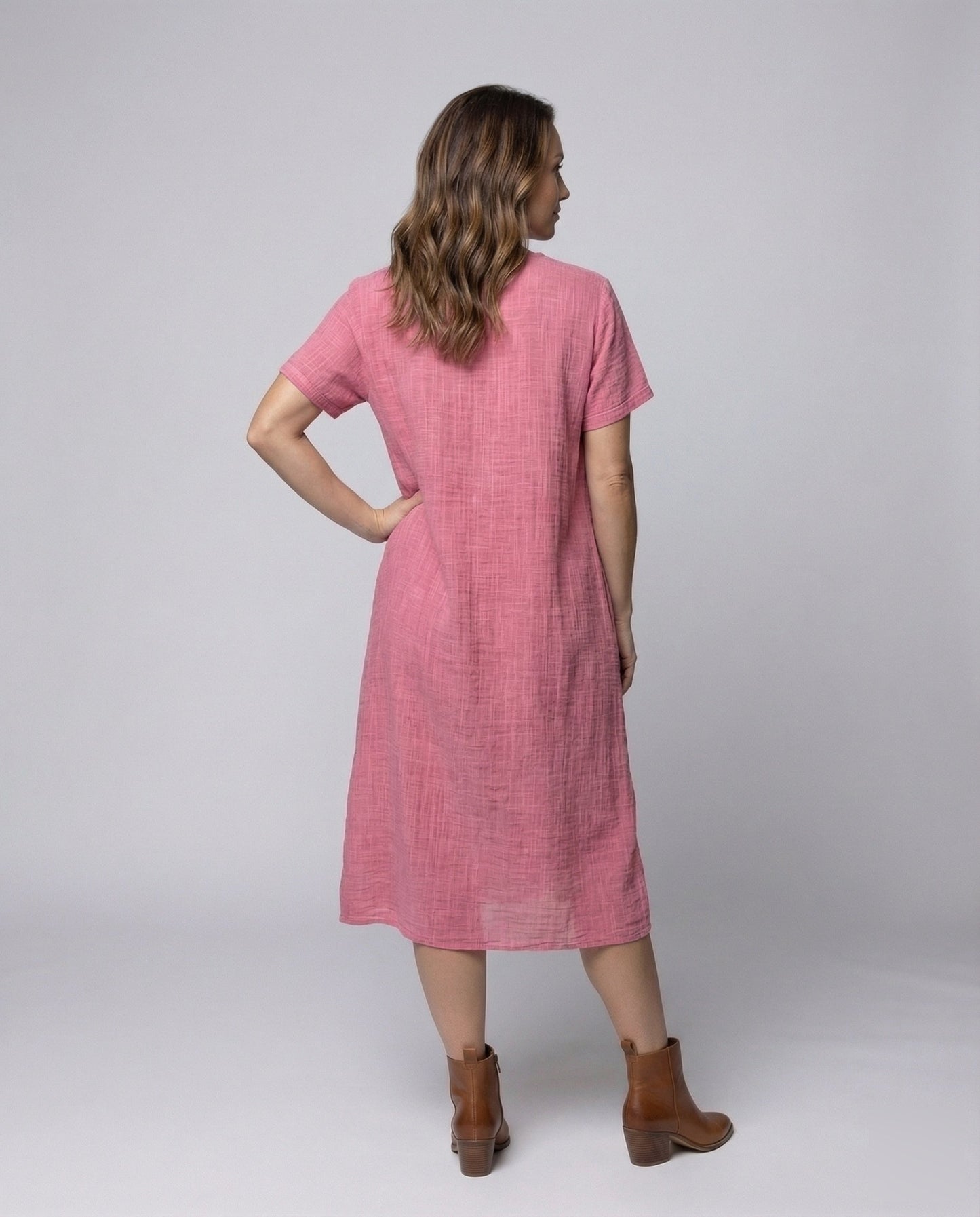 Damen Maxikleid Musselin Kaftan-Schnitt Locker