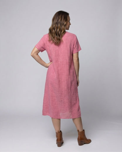 Damen Maxikleid Musselin Kaftan-Schnitt Locker
