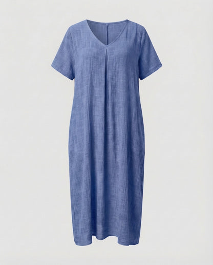 Damen Maxikleid Musselin Kaftan-Schnitt Locker