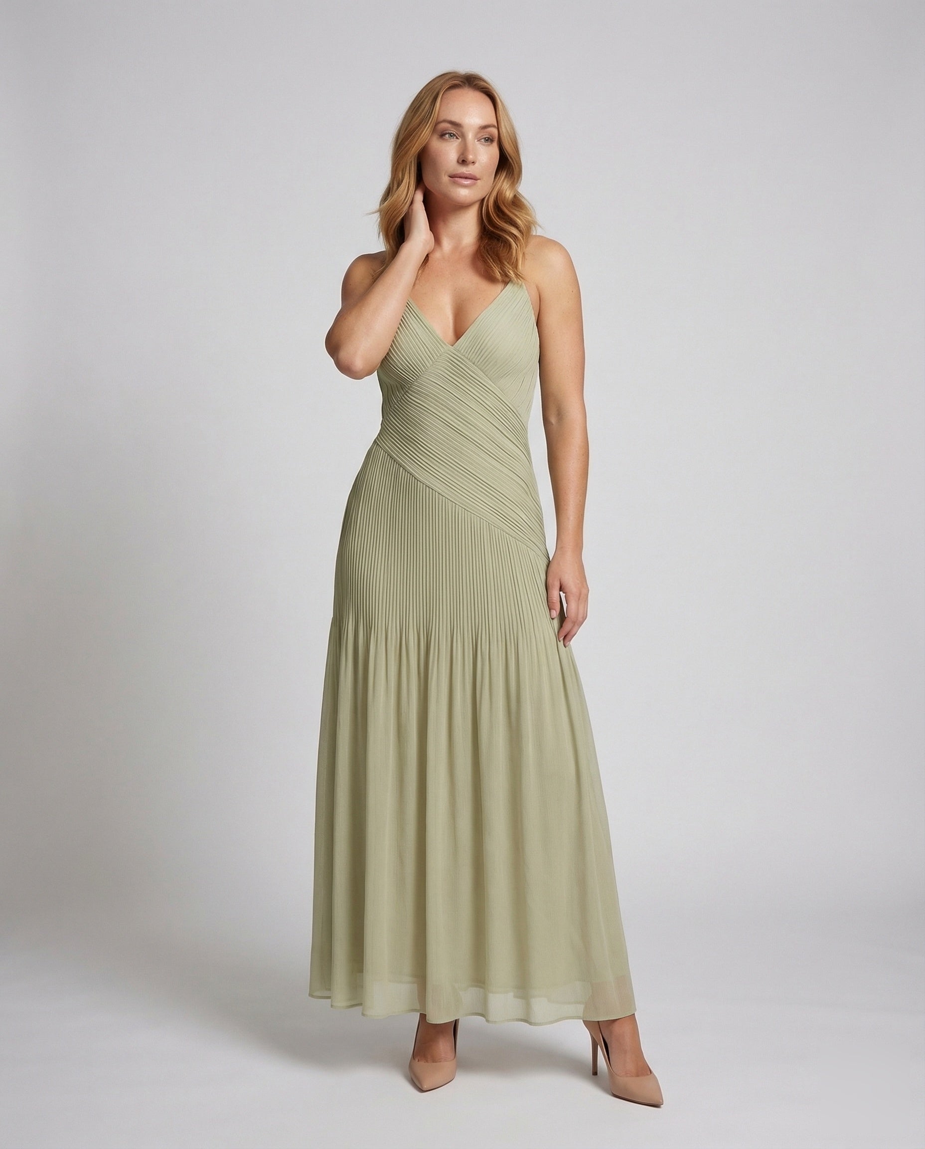 Damen Wickelkleid Chiffon Kreuzdrapierung Abendkleid - Norvielle