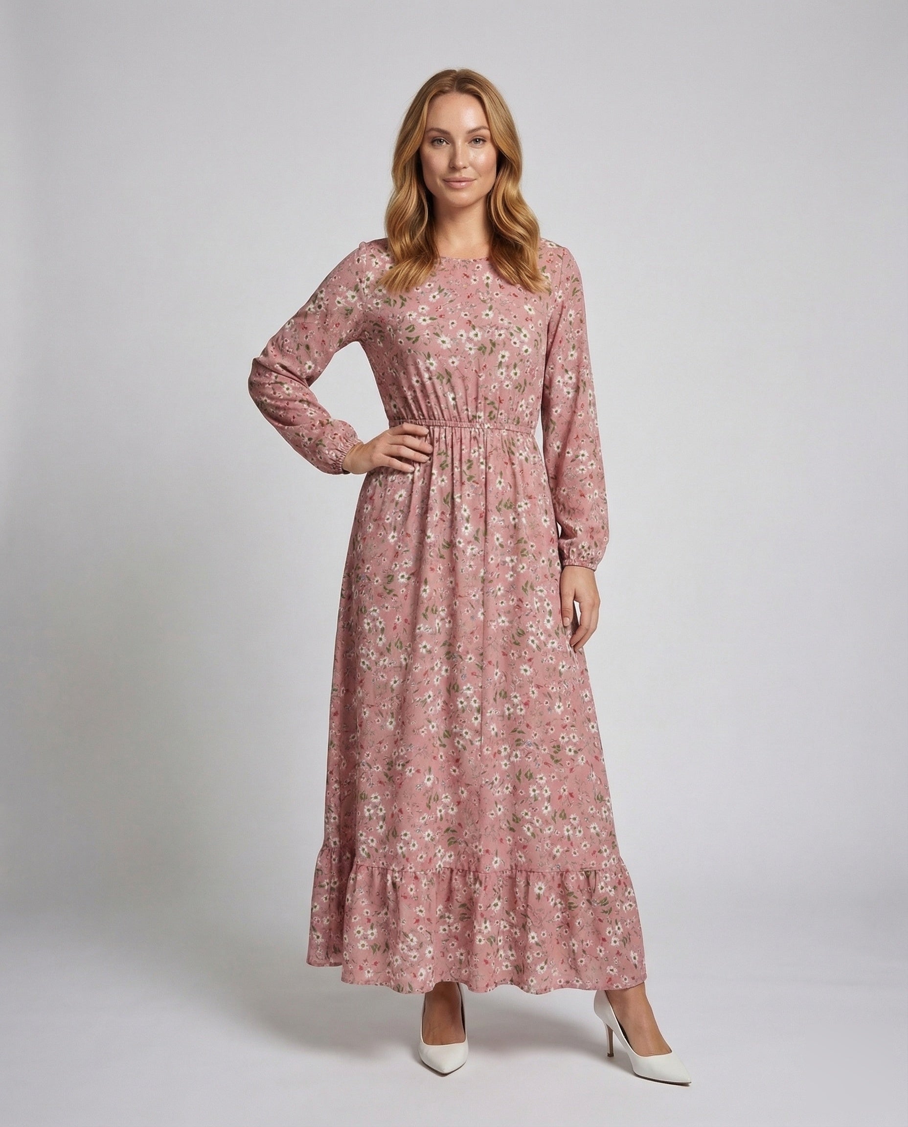 Damen Maxikleid mit Manschettenärmel - Norvielle