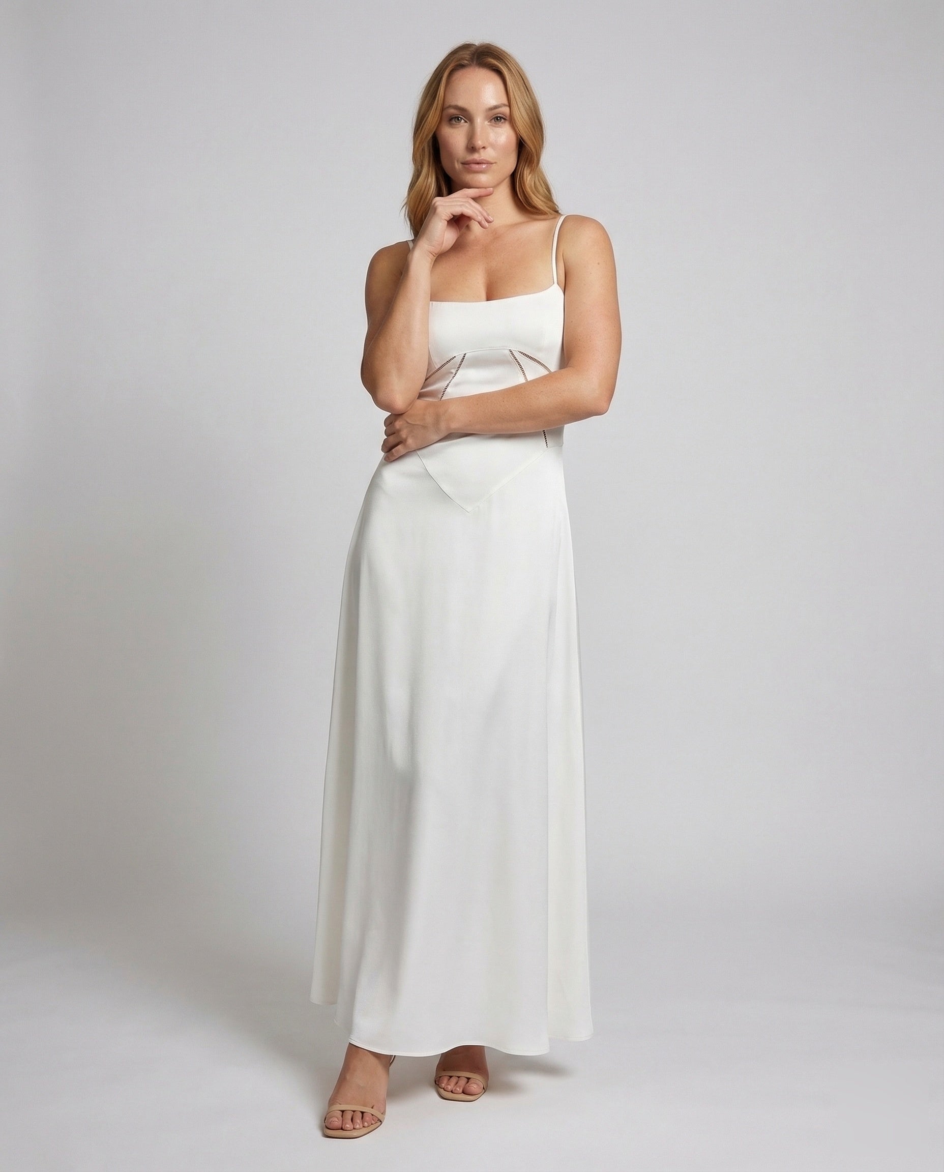 Damen Abendkleid Satin Spitze Korsage - Norvielle