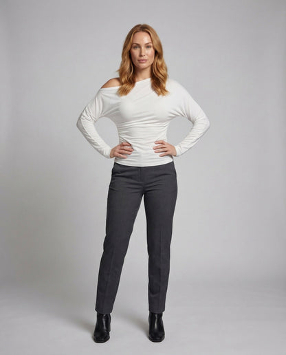 Damen Longsleeve Fledermausärmel Rippbund - Norvielle