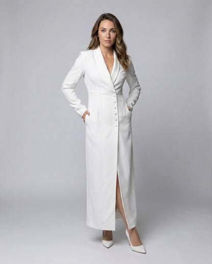 Damen Abendkleid Wickeloptik Smoking-Look - Norvielle
