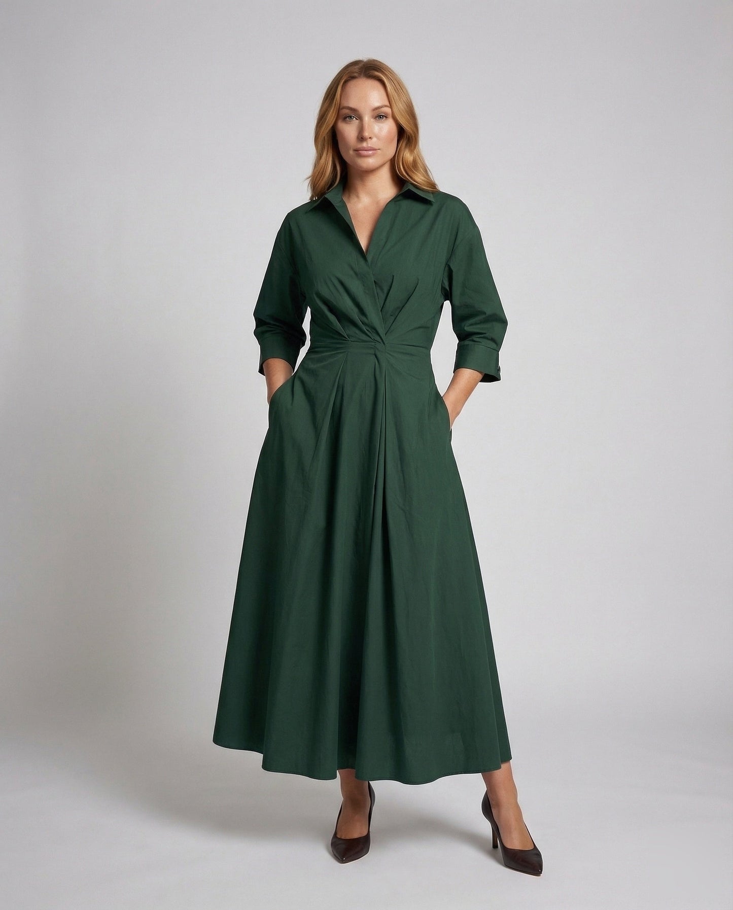 Damen Maxikleid mit Drapierte Taillenpartie - Norvielle