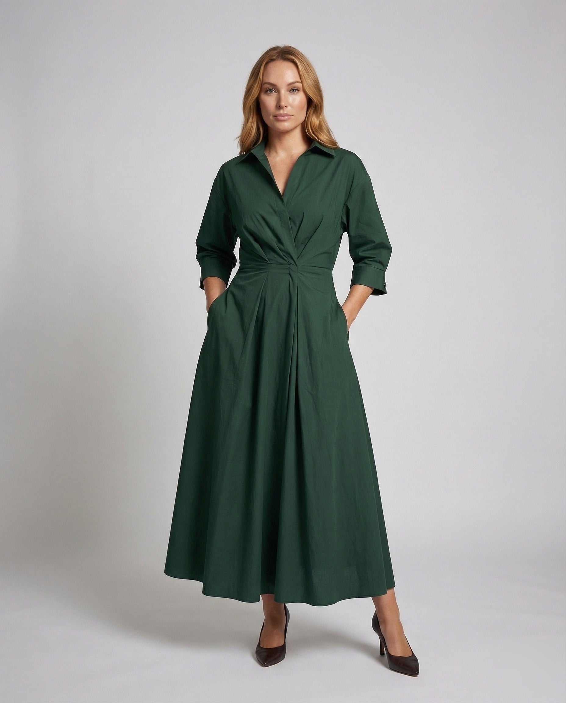 Damen Maxikleid mit Drapierte Taillenpartie - Norvielle