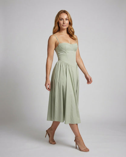 Damen Midikleid mit Bustier und schwingendem Rock - Norvielle