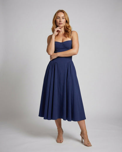 Damen Midikleid mit Bustier und Vorgeformten Körbchen - Norvielle