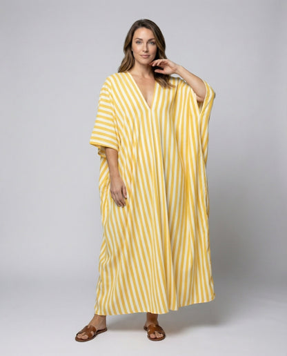 Damen Maxikleid Kimono-Stil Diagonalstreifen - Norvielle