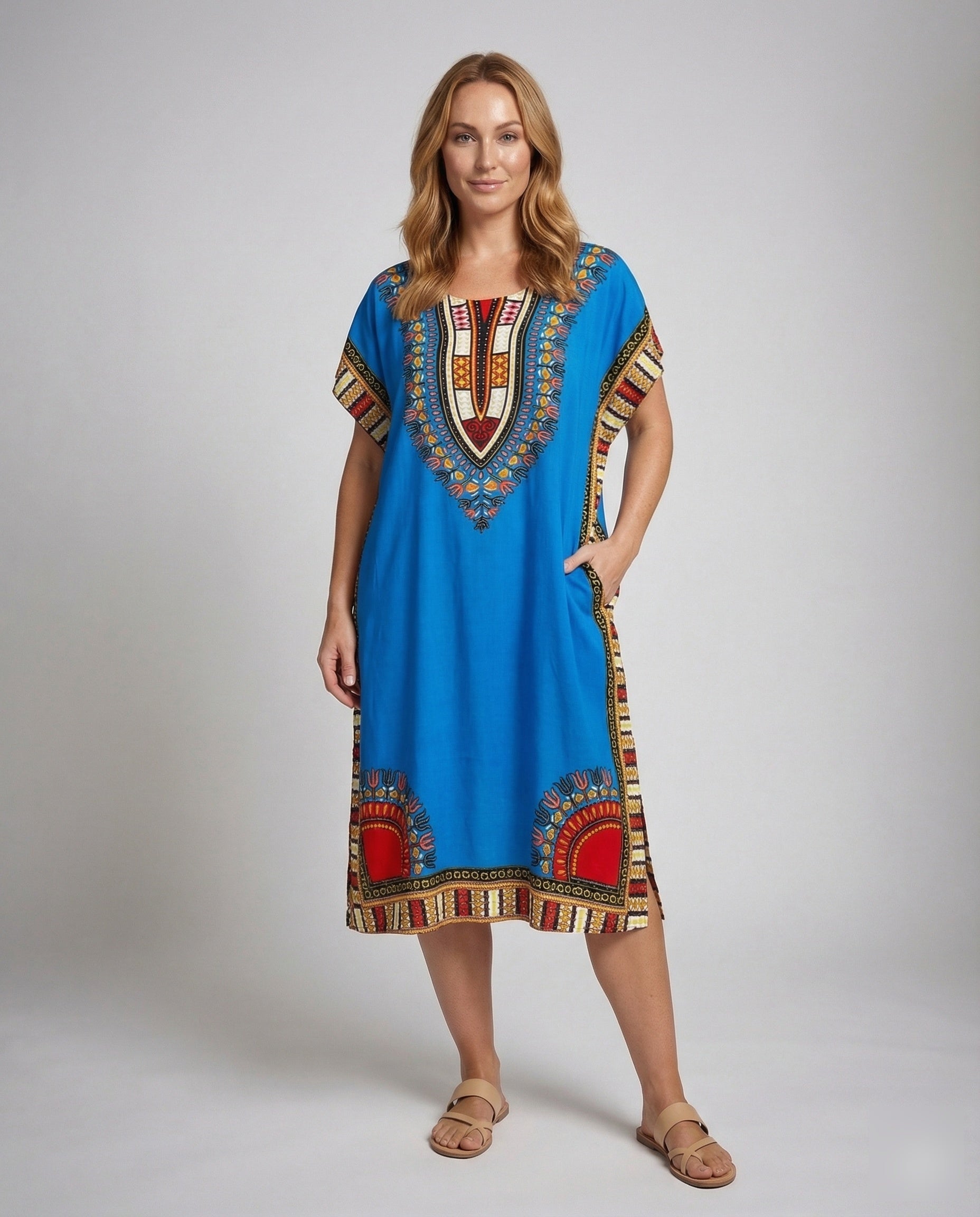 Damen Oversize Kaftan Kleid Ethno-Style - Norvielle
