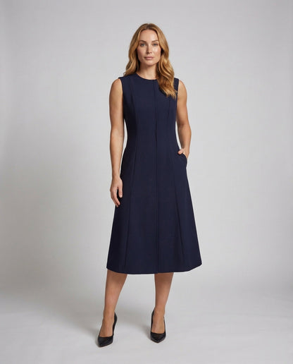 Damen Midikleid A-Linie Wiener Nähte - Norvielle