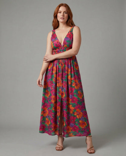 Damen Wickelkleid V-Ausschnitt Tunnelzug - Norvielle