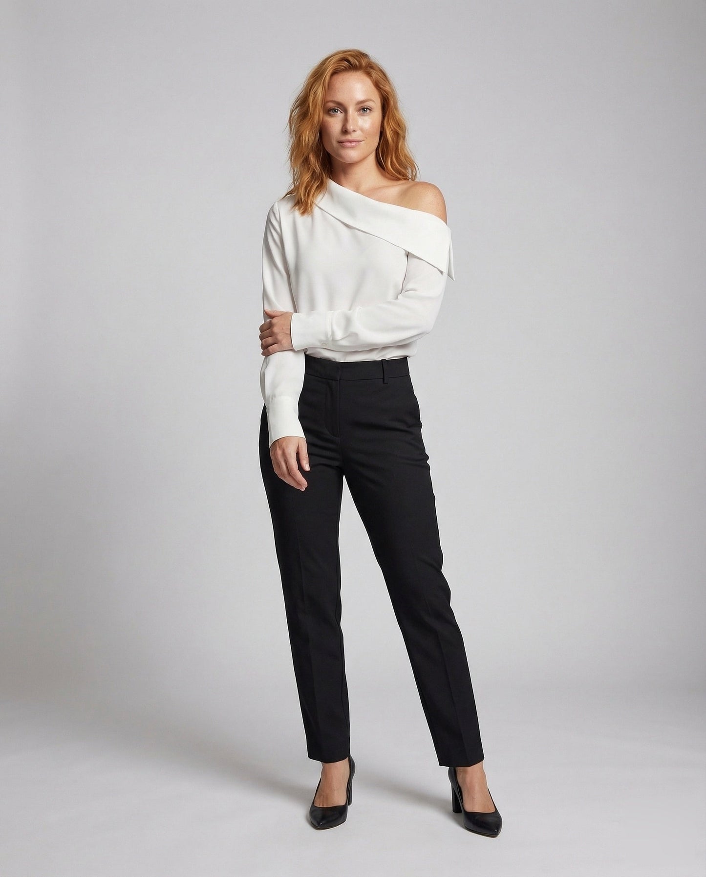 Damen Seidenbluse Mit Umschlagkragen Und Manschetten - Norvielle