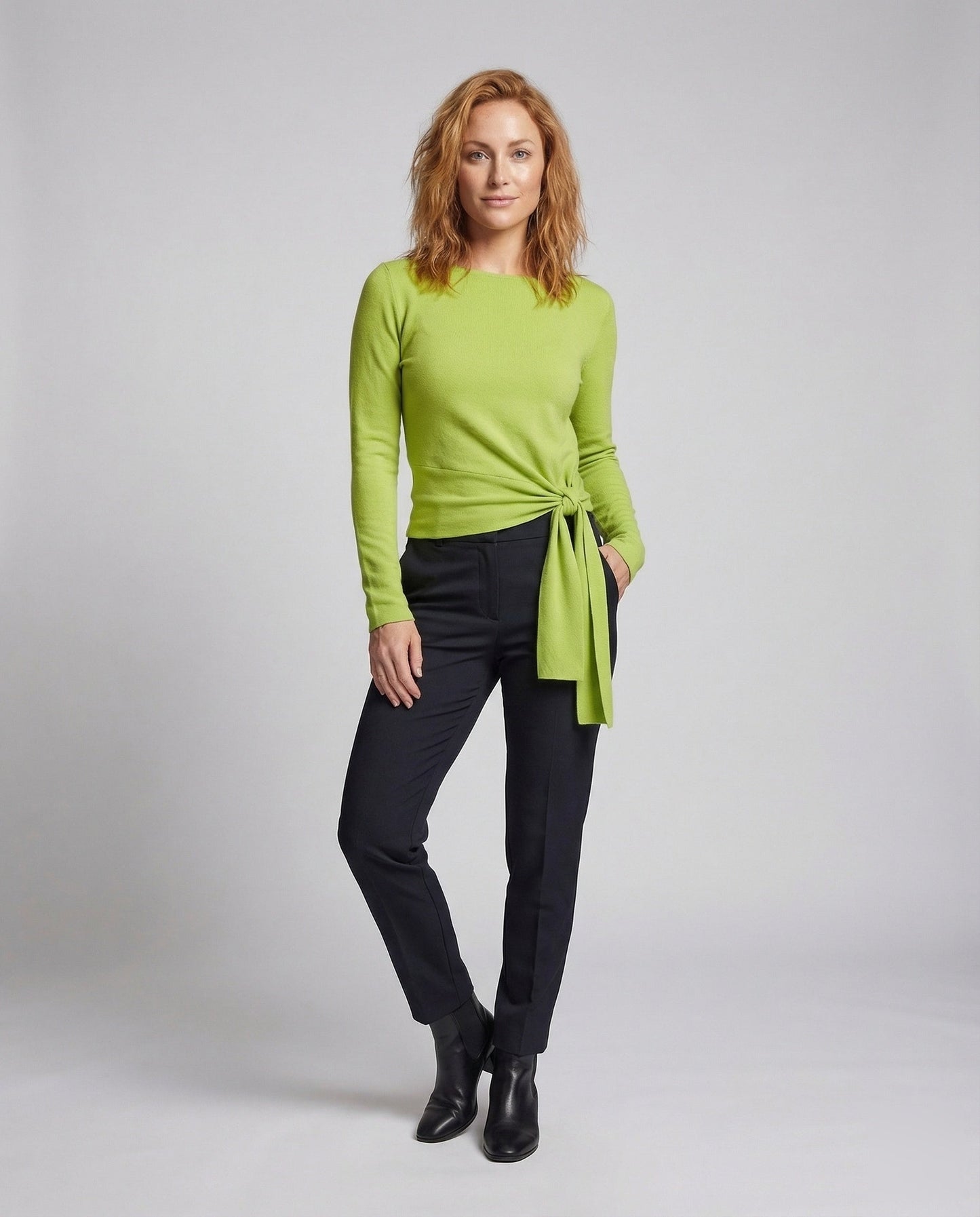 Damen Feinstrickpullover mit Bindegürtel - Norvielle