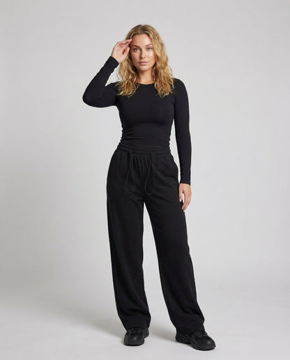 Damen Extraweite Hose mit Tunnelzug und Tropfenfalten - Norvielle