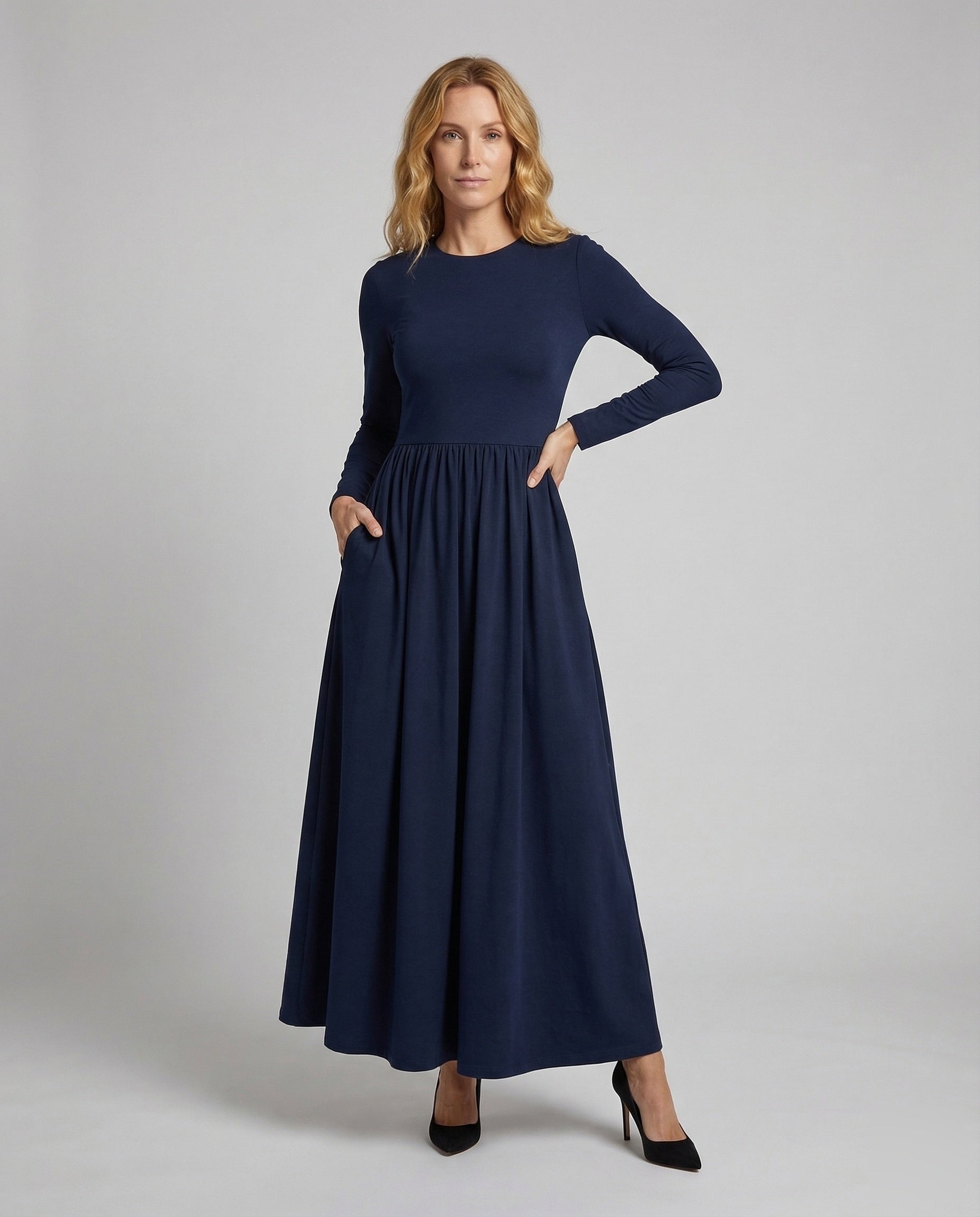 Damen Abendkleid Tailliert Voluminöser Faltenrock - Norvielle