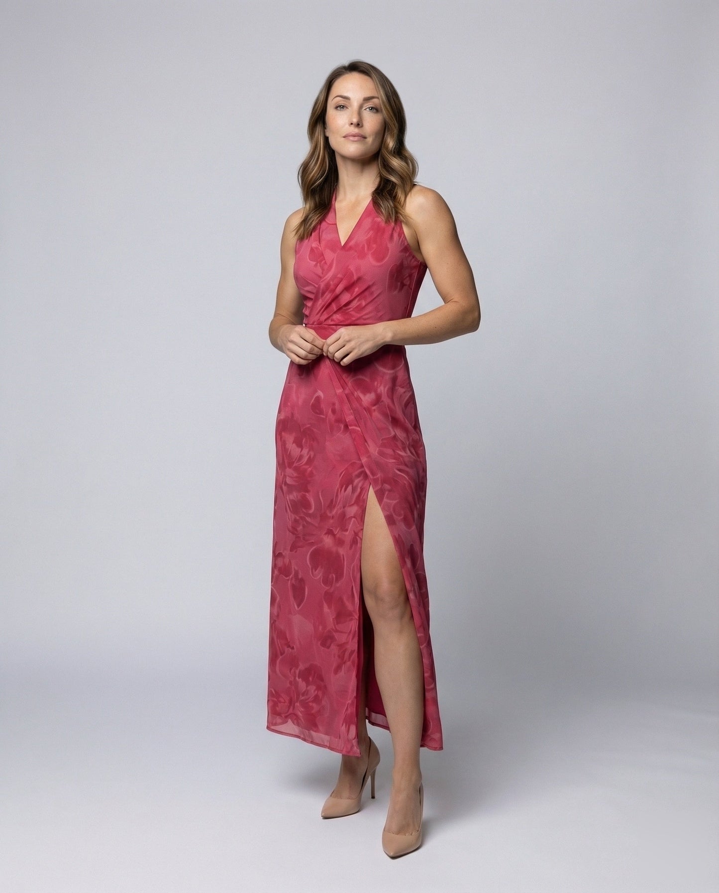 Damen Abendkleid Maxikleid Seide Optik Korsage Schwarz - Norvielle