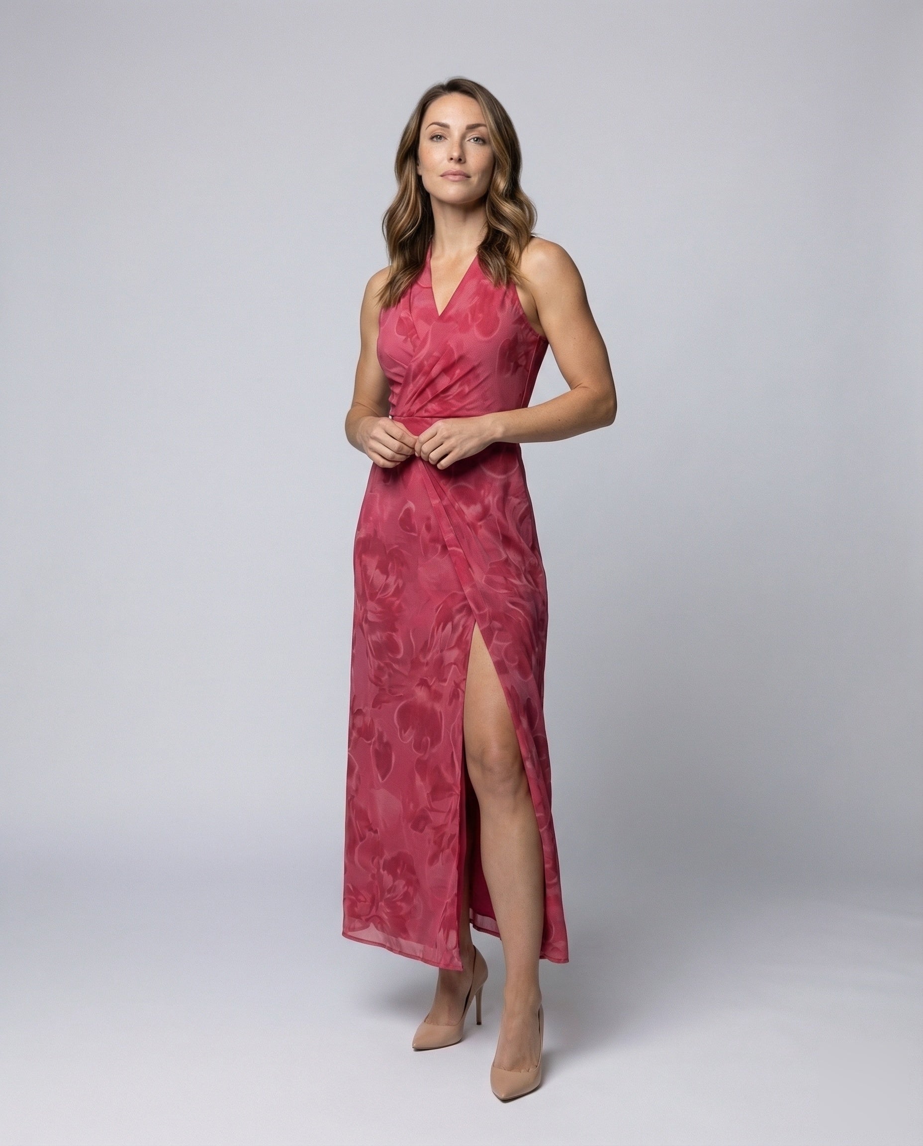 Damen Abendkleid Maxikleid Seide Optik Korsage Schwarz - Norvielle