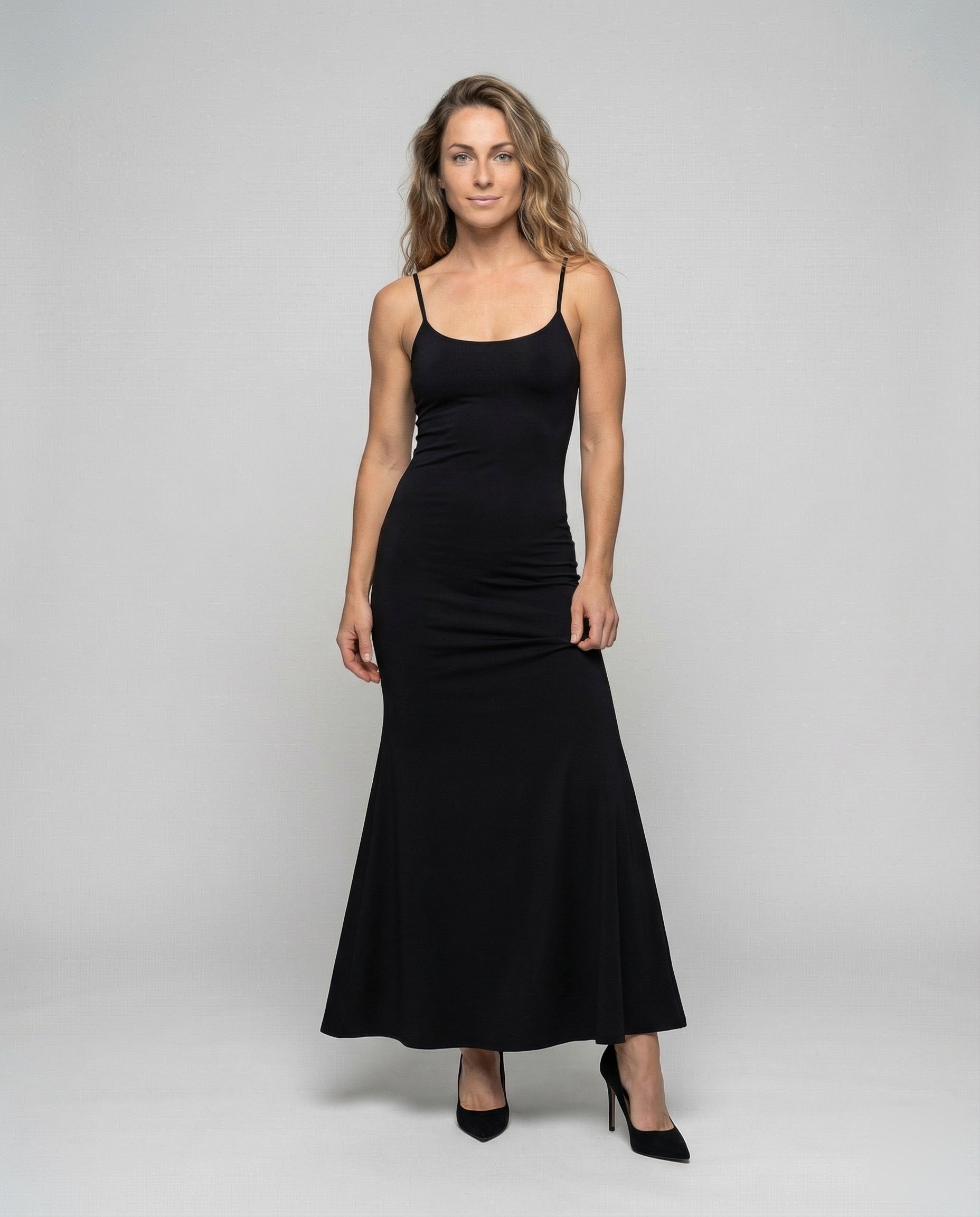 Damen Maxikleid Trompeten-Saum Spaghettiträger Elegantes Design - Norvielle