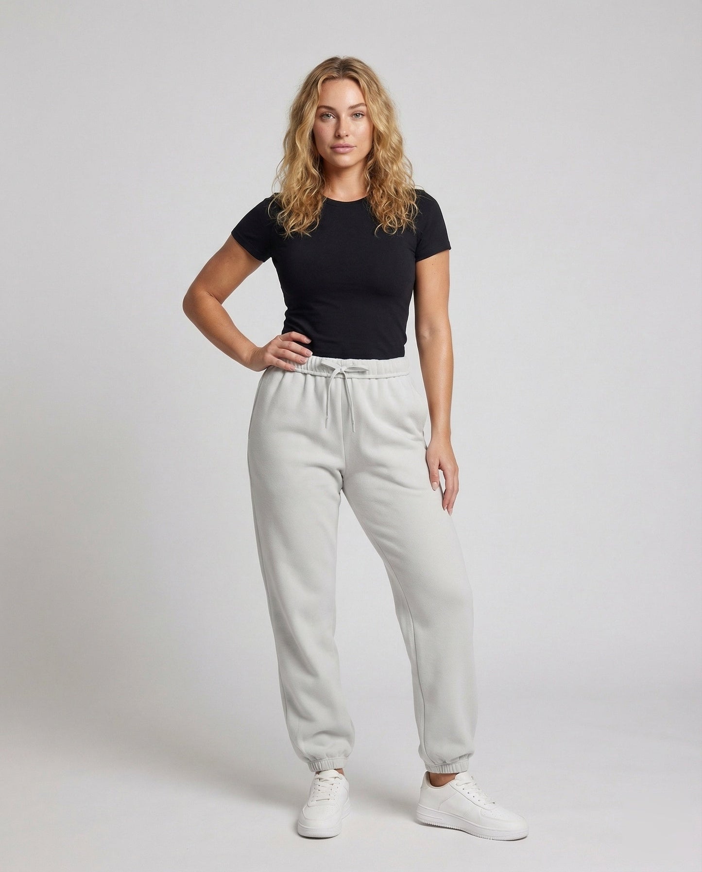 Damen Thermo Fleecehose Elastischer Bund Schwarz - Norvielle