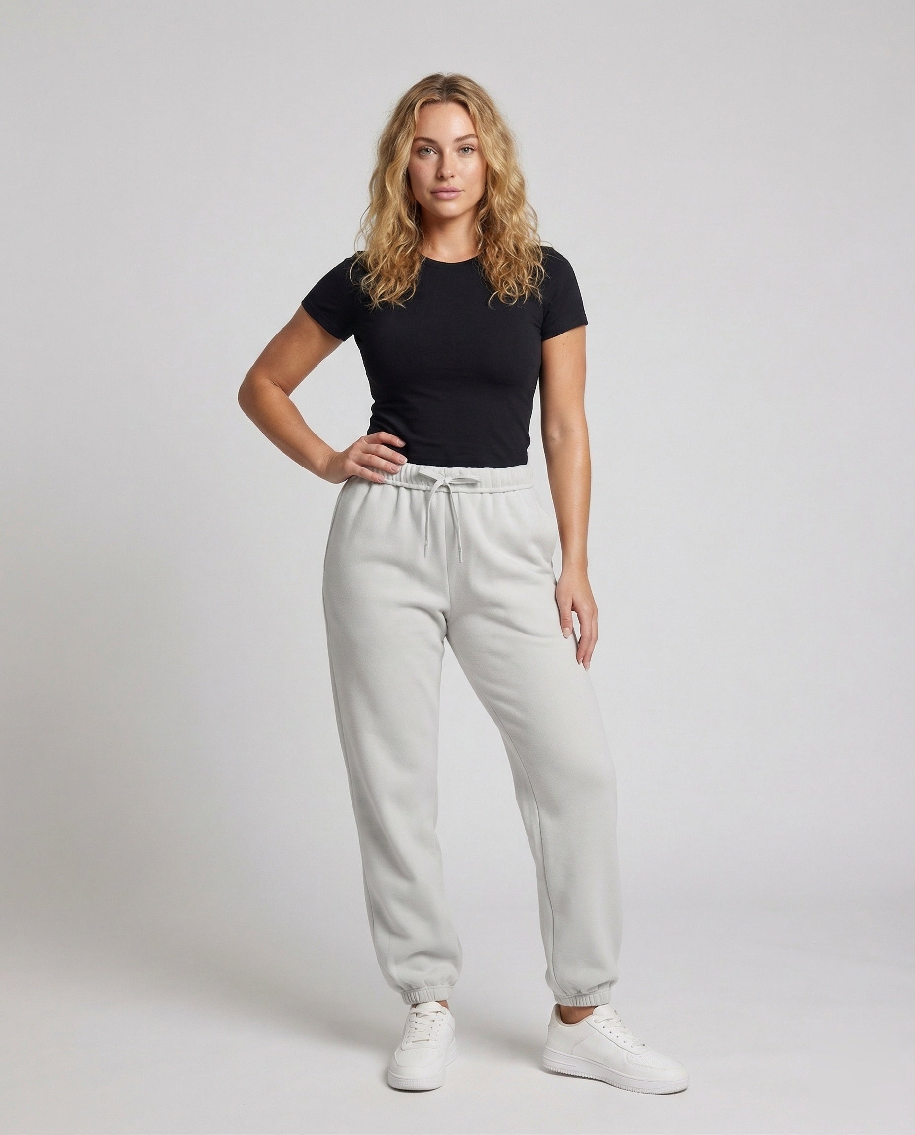 Damen Thermo Fleecehose Elastischer Bund Schwarz - Norvielle