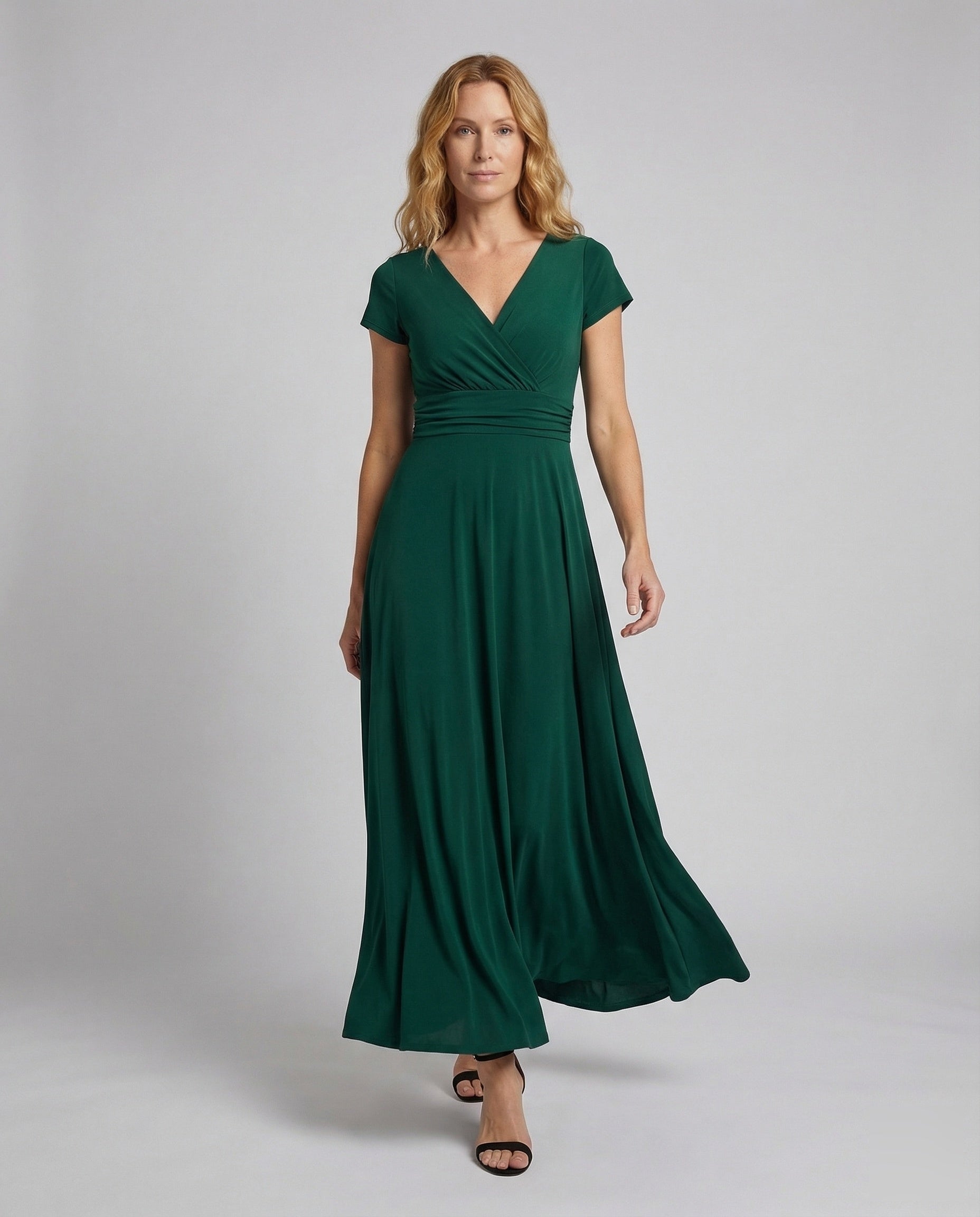 Damen Maxikleid Chiffon Empire-Taille Faltenrock - Norvielle