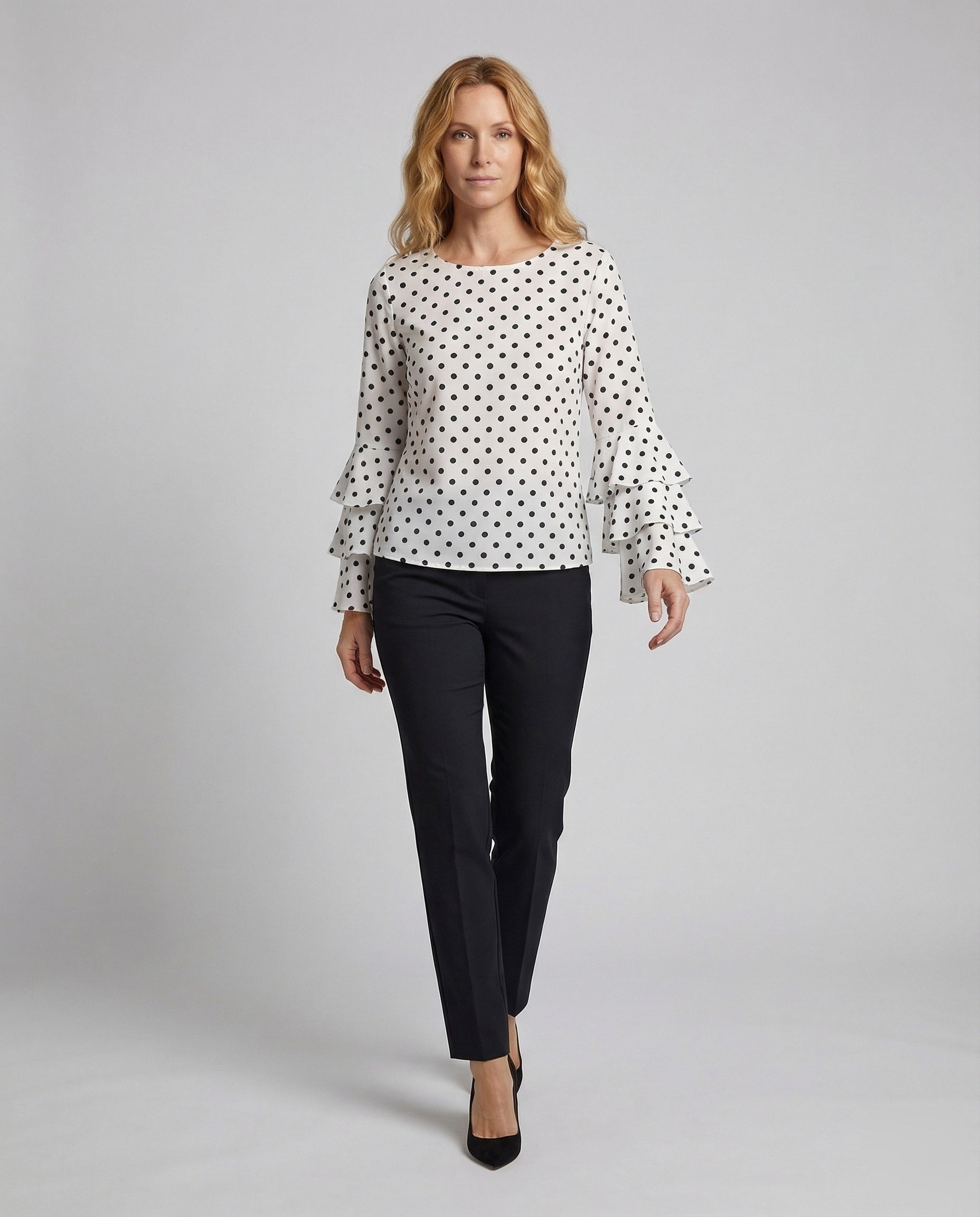 Damen Bluse Viskosemix Trompetenärmel - Norvielle