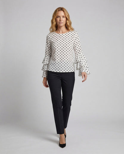 Damen Bluse Viskosemix Trompetenärmel - Norvielle