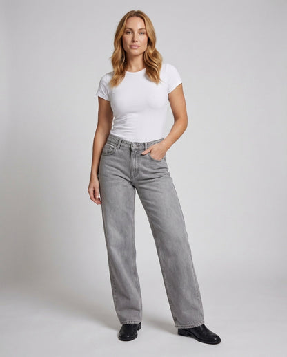Damen Gerade Geschnittene Jeans Niedrige Bundhöhe - Norvielle