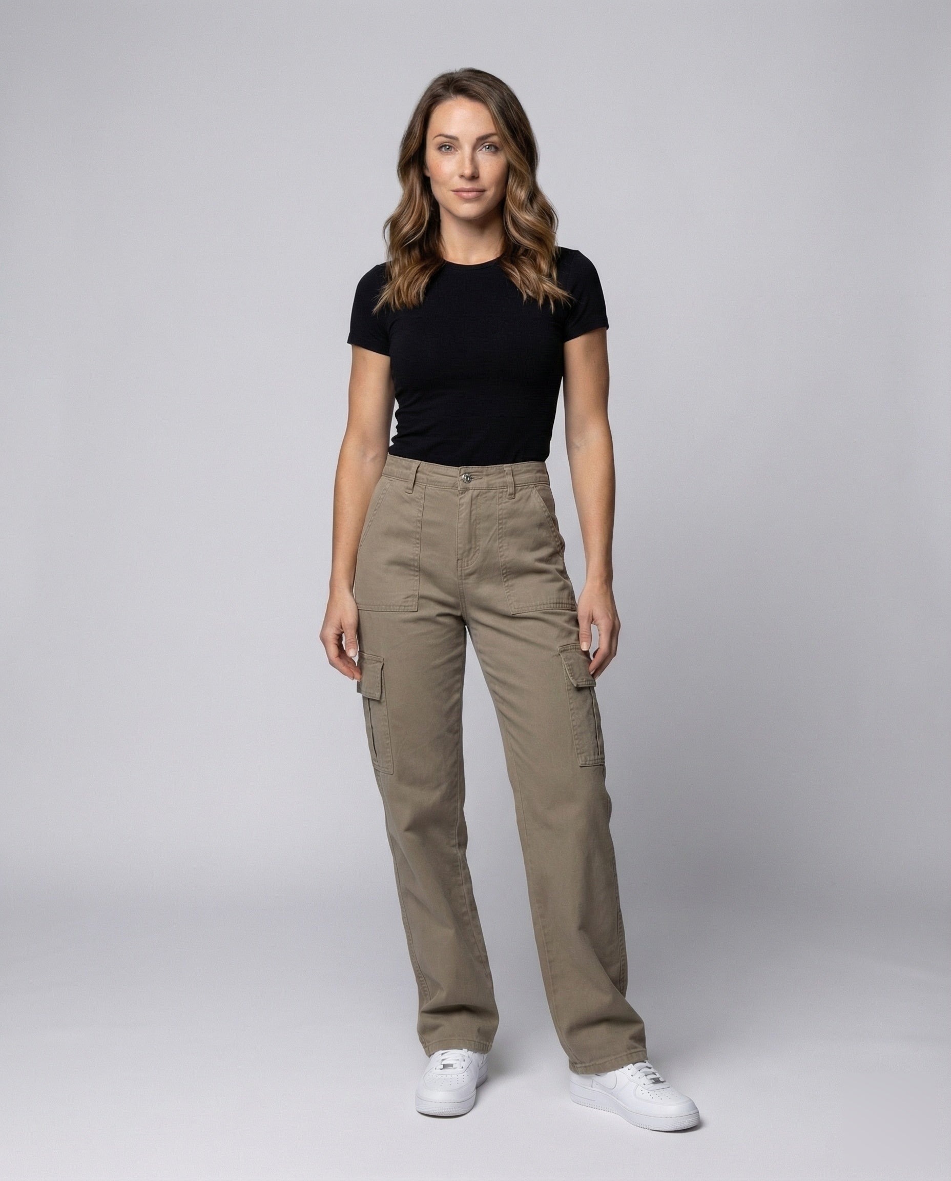 Damen Cargo Palazzo Hose Hochgeschnitten - Norvielle