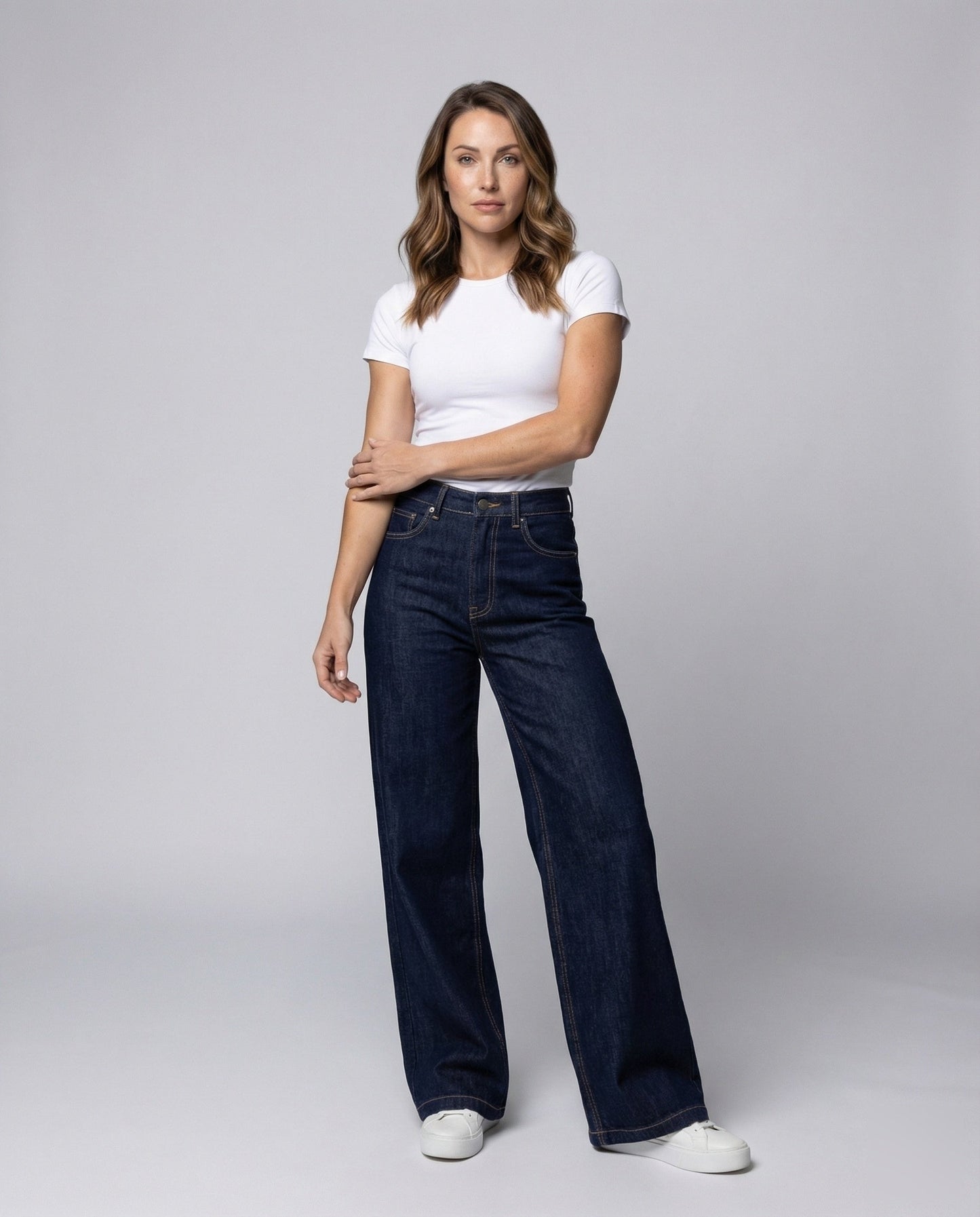 Damen Extraweite Hochgeschnittene Jeanshose - Norvielle
