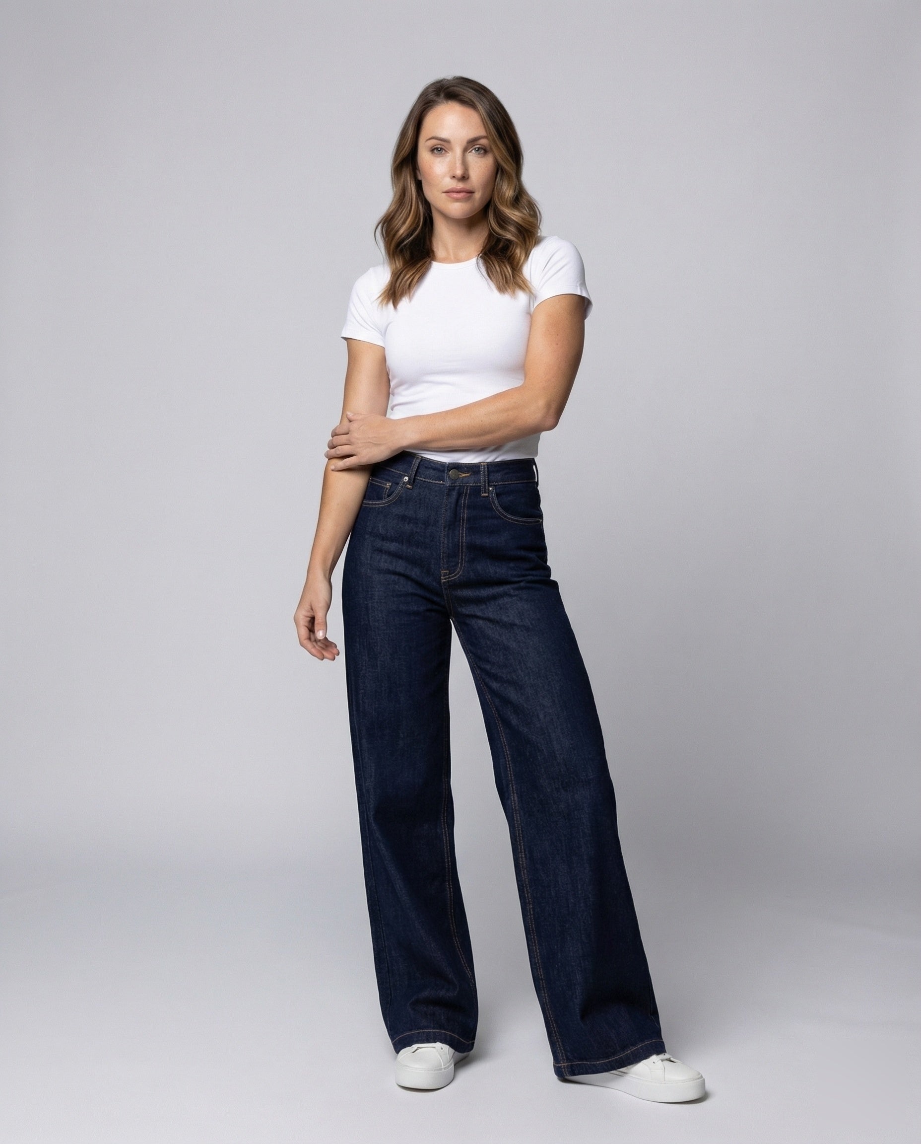 Damen Extraweite Hochgeschnittene Jeanshose - Norvielle