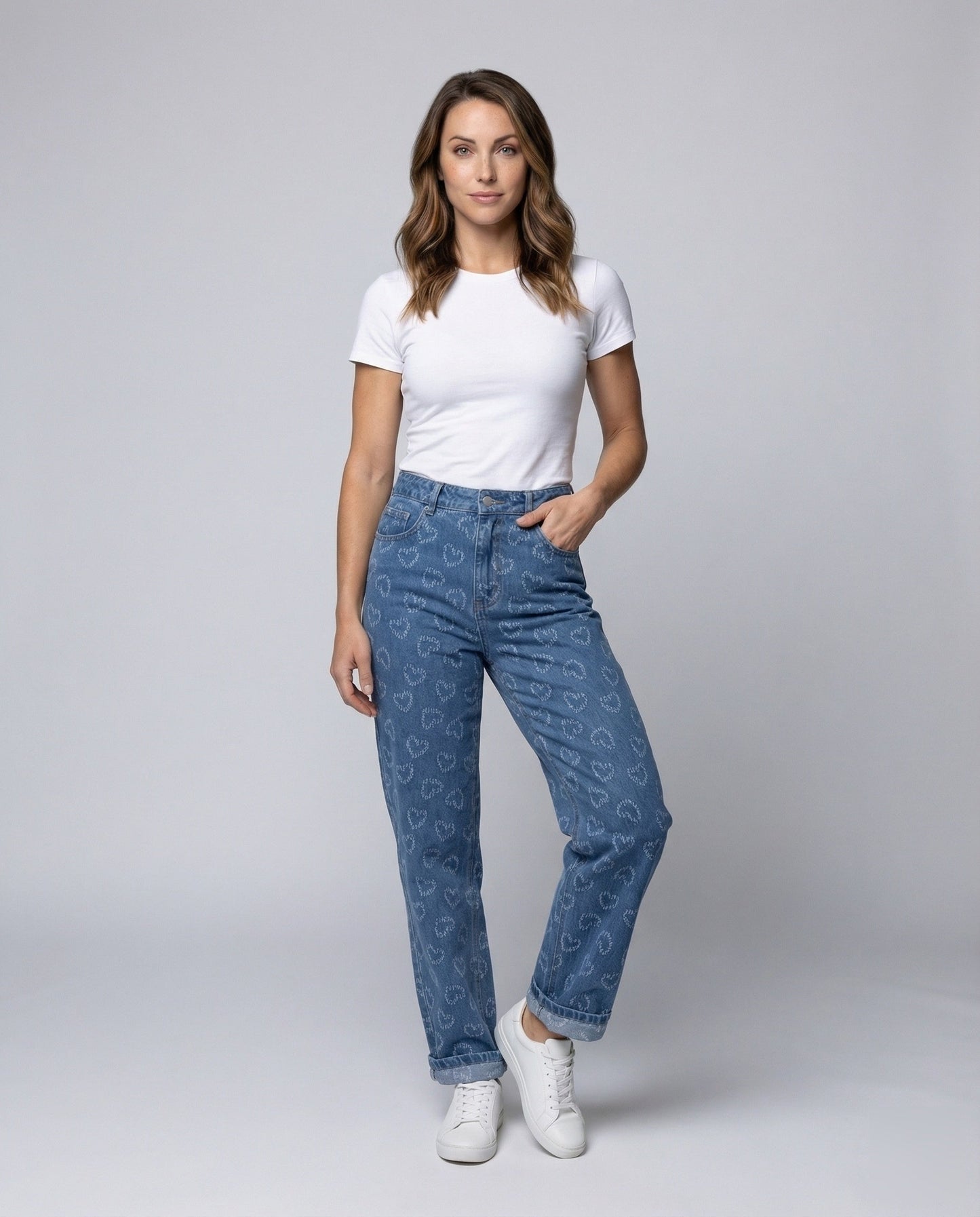 Damen Hochgeschnittene Steppjeans Schwarz - Norvielle