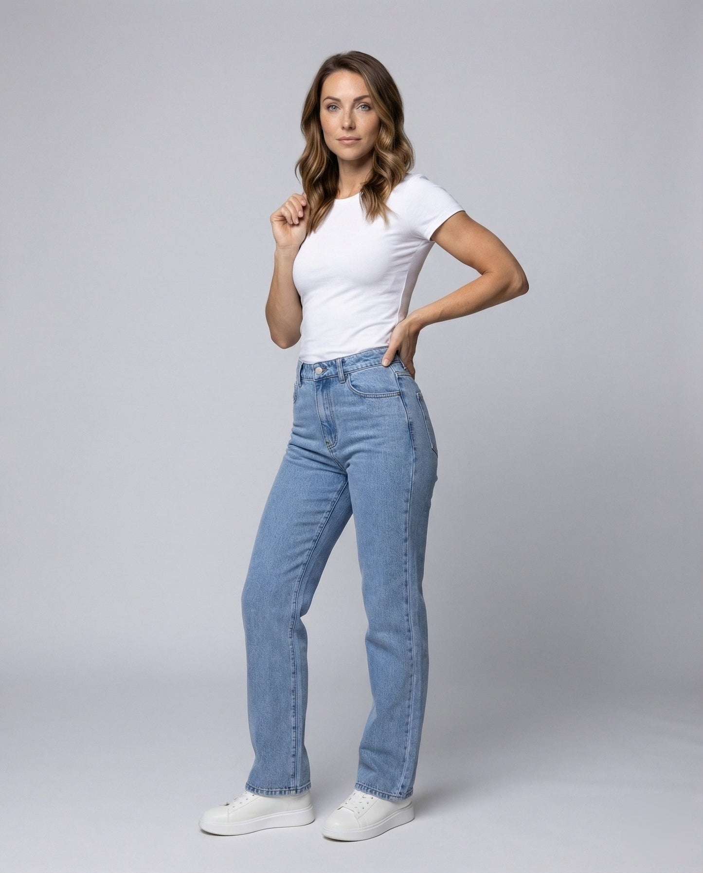 Damen Retro-Jeans Hochgeschnittene - Norvielle