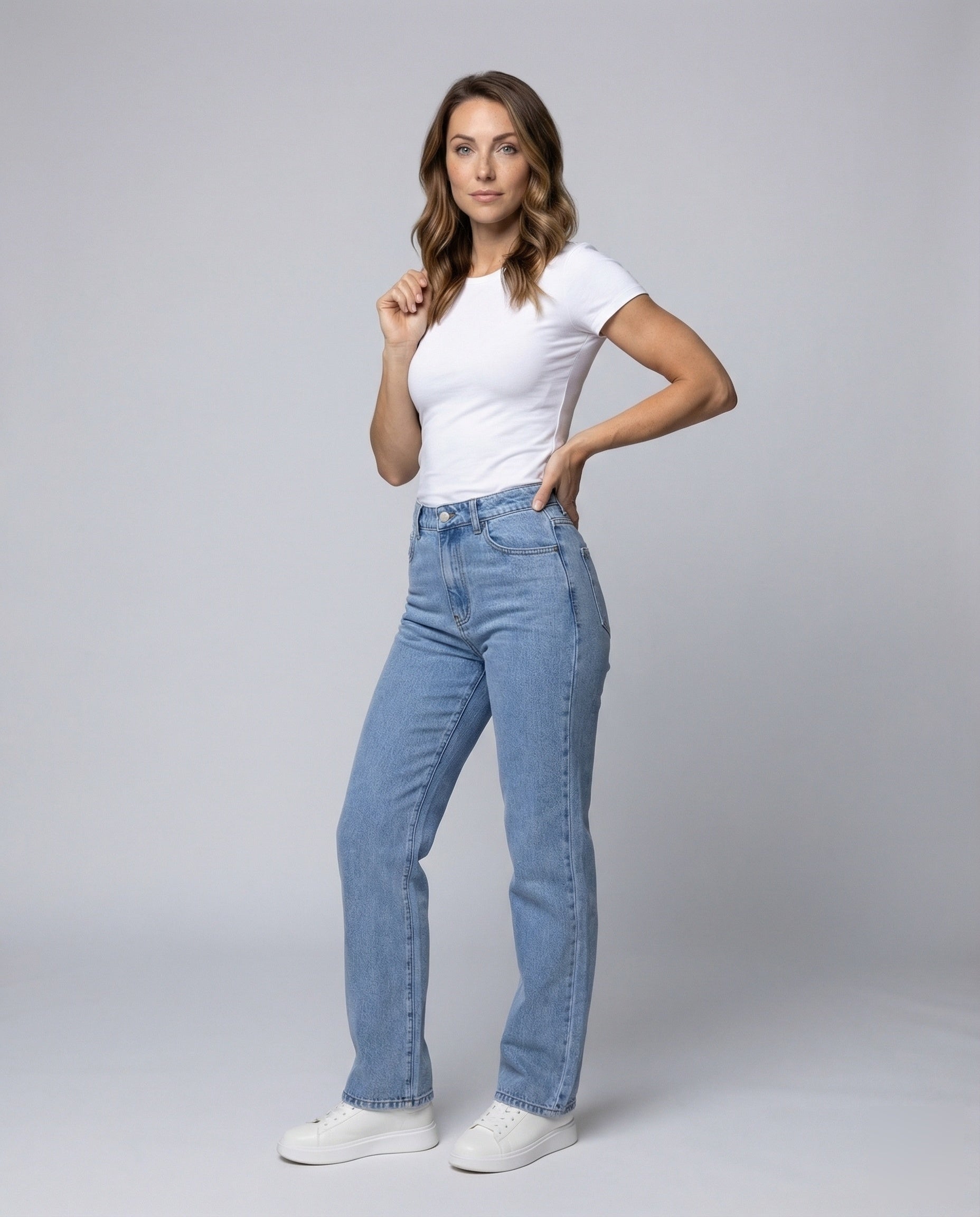 Damen Retro-Jeans Hochgeschnittene - Norvielle