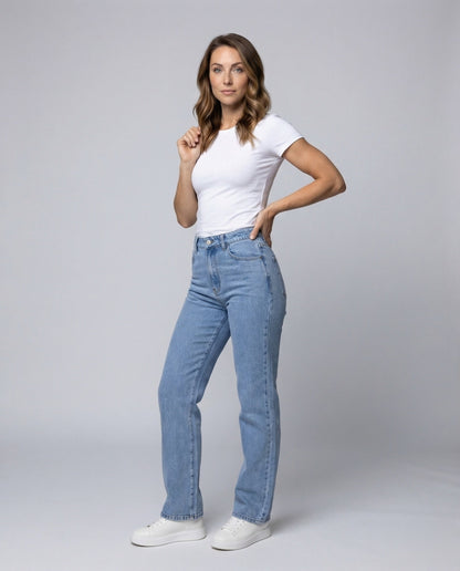 Damen Retro-Jeans Hochgeschnittene - Norvielle