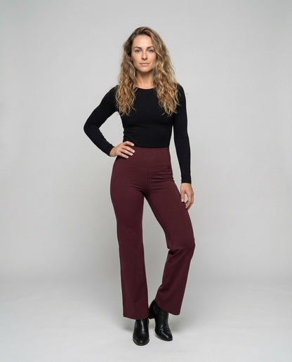 Damen Palazzohose Stretch Hochgeschnitten Schwarz - Norvielle