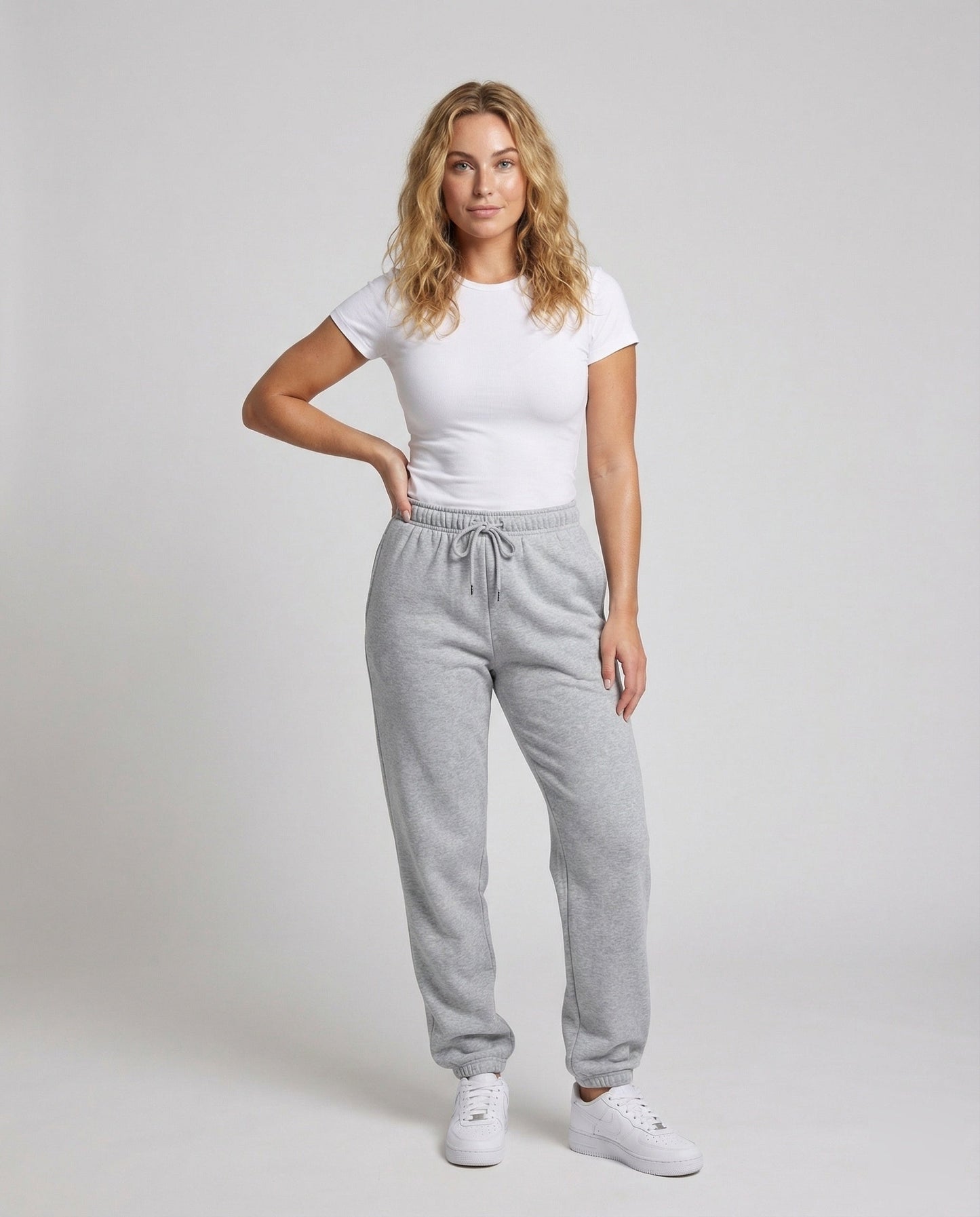 Damen Weite Jerseyhose Hochgeschnitten Schwarz - Norvielle