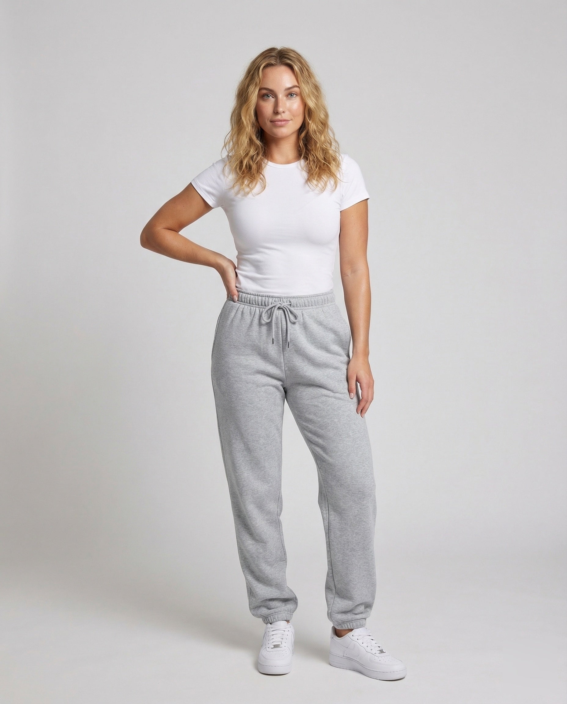 Damen Weite Jerseyhose Hochgeschnitten Schwarz - Norvielle